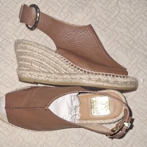 Kanna Brown Espadrille Wedges Size 6.5